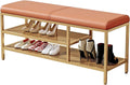 Panca ZGHQHCDRH, 100 × 32 × 47 cm, Arancione, similpelle, per soggiorno
