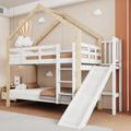 Letto a castello Lexiou, 90 × 200 cm, Bianco/Naturale, legno massello, per camera da letto