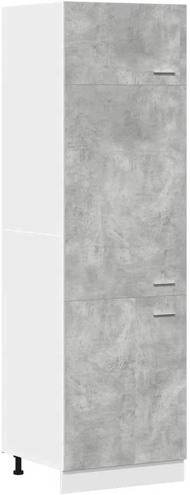 vidaXL Mobile per frigorifero, Grigio, 60 × 57 × 207 cm