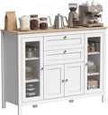 HOMCOM Credenza, 120 × 40 × 90cm, 2 cassetti, Bianco, legno, per soggiorno e sala da pranzo