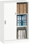 Armadietto Vinsetto, 80 × 40 × 120 cm, Bianco, 3 ripiani, per ufficio