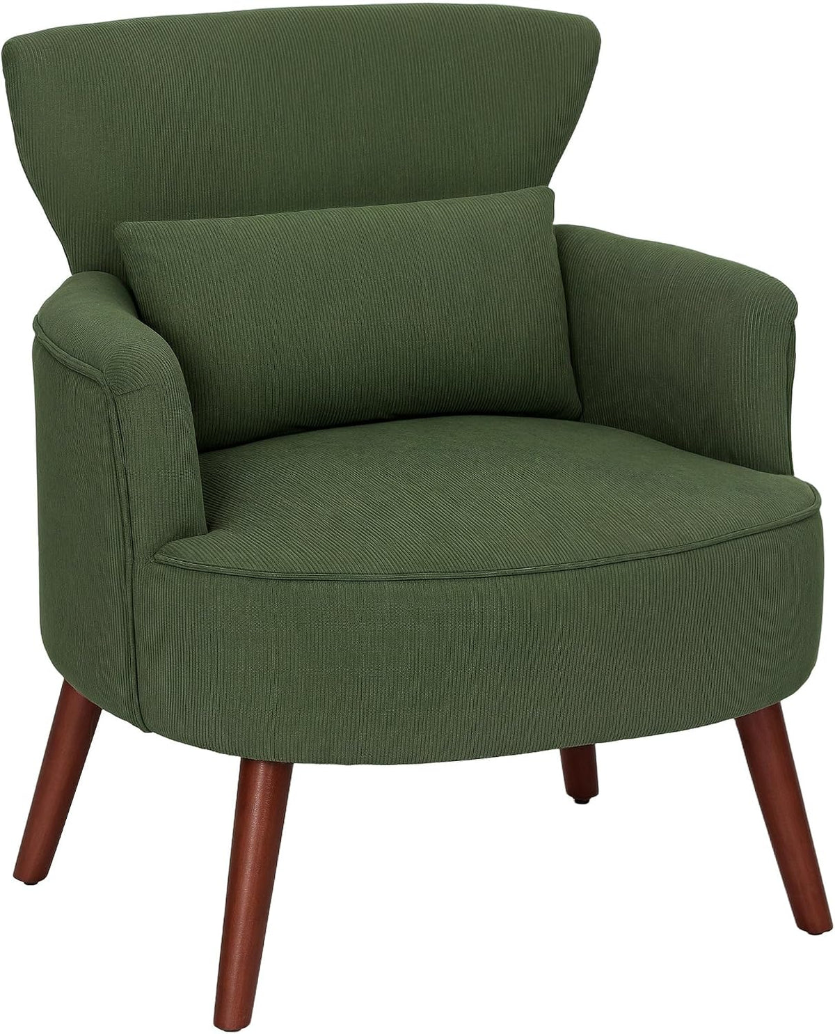 HOMCOM Poltrona, con cuscino, imbottito, Verde, velluto, per soggiorno