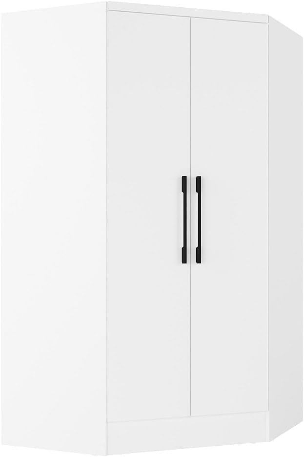 Armadio Vente-unique, L101, AURALI, 101,5 × 182 × 101,5 cm, 2 ante, Bianco, legno
