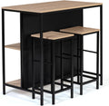 Tavolo da bar IDMarket, 2 sgabelli, 2 × 2 cm, legno, metallo