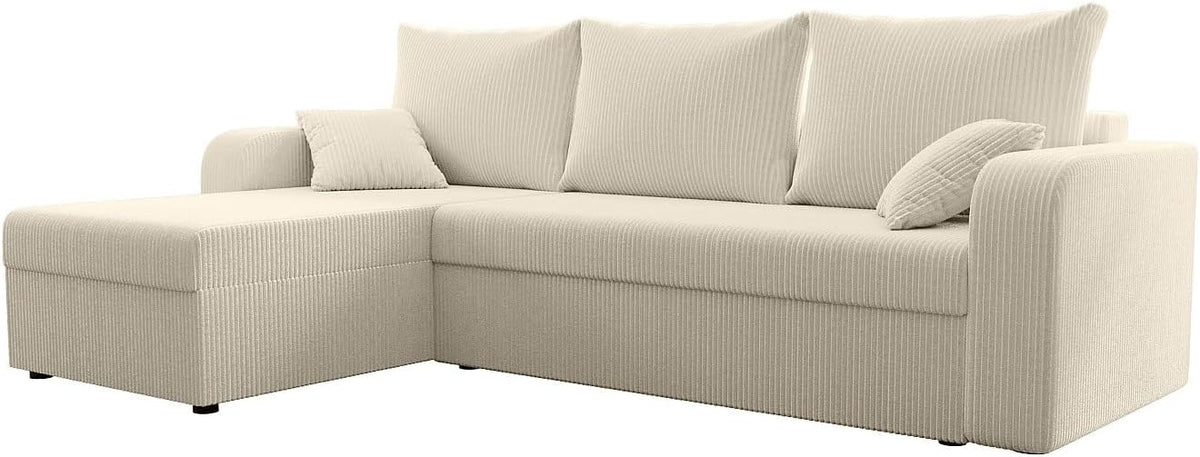 Divano letto Vente-unique, ONABIA, Beige, velluto, per soggiorno