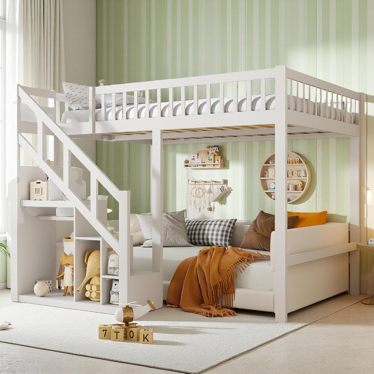 Letto a castello Yeutre, 90 × 200 cm, legno, con rete a doghe, per camera da letto