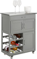 Carrello portaoggetti SoBuy, 67 × 86 × 38cm, con ruote, legno massello, per sala da pranzo e cucina
