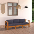 Divano WEMYUFURN, 3 posti, 70 × 65 × 60 cm, legno, Grigio scuro, con braccioli, per giardino e terrazzo