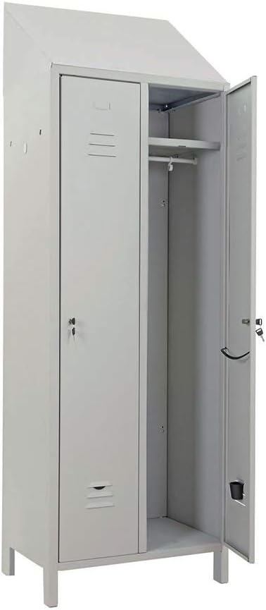 BUD Armadio, H180, 2 posti, 2 ante, Grigio, metallo