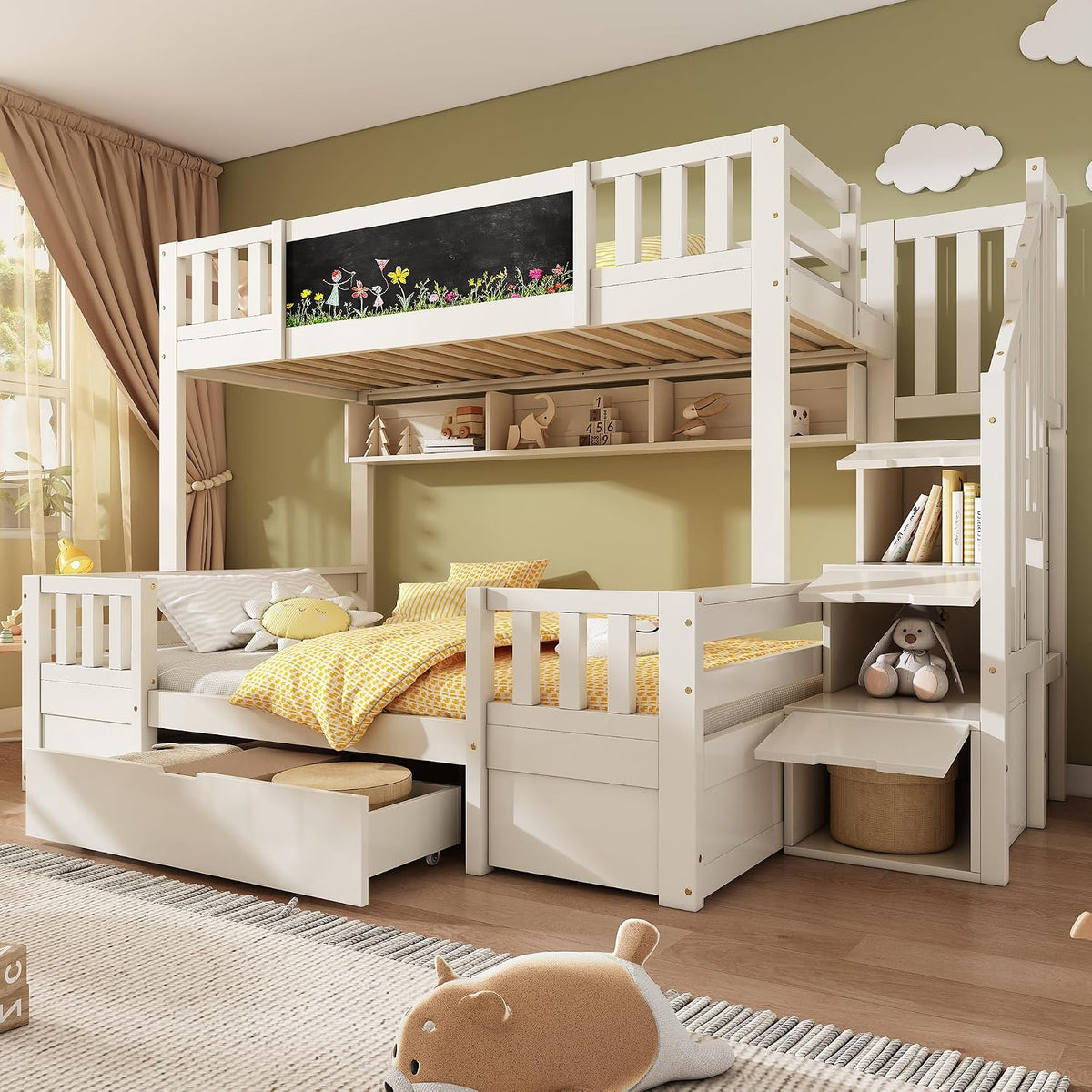 Letto a castello Ktipm, 140 × 200 cm, per camera da letto
