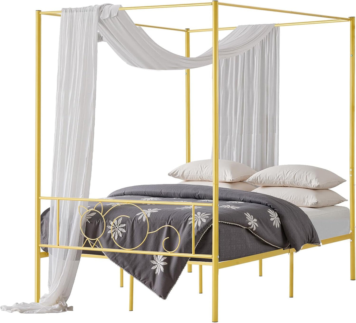 Struttura letto VEVOR, matrimoniale, 1985 × 1390 × 1965 mm, acciaio, metallo, Oro, per camera da letto