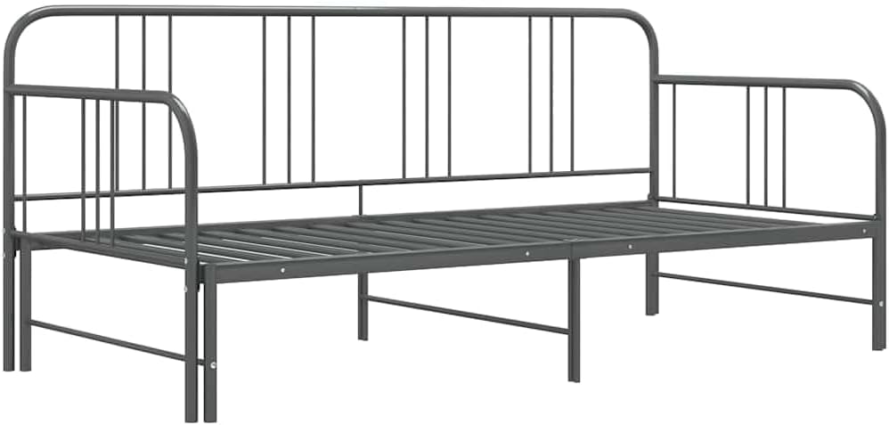 Struttura letto vidaXL, 90 × 200 cm, metallo, Grigio, per camera da letto