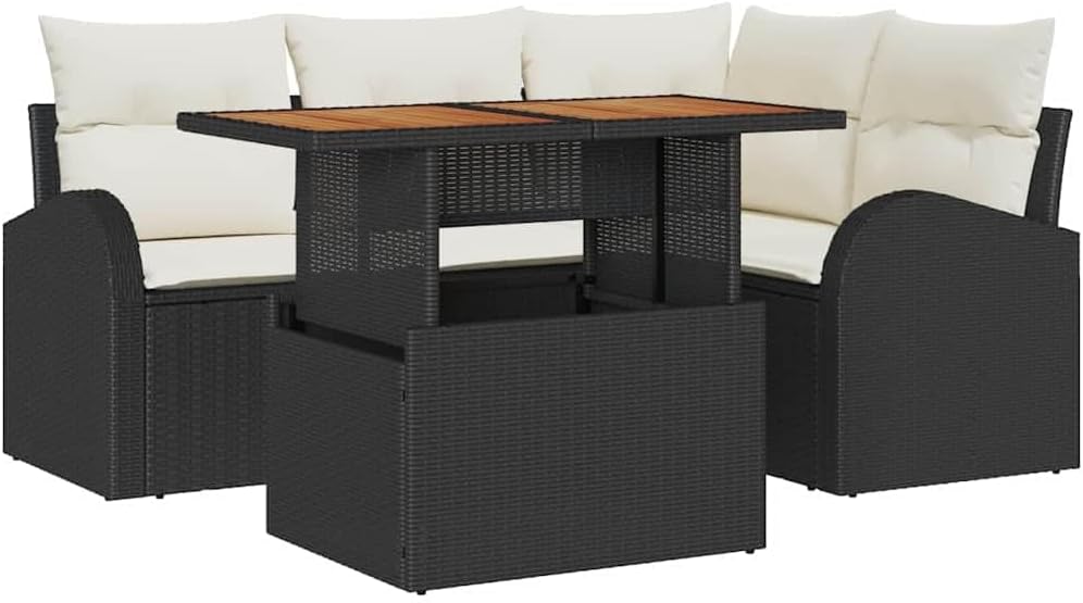 Set di mobili da giardino vidaXL, 100 × 55 × 73 cm, legno massello, acciaio, Crema, per giardino e terrazzo