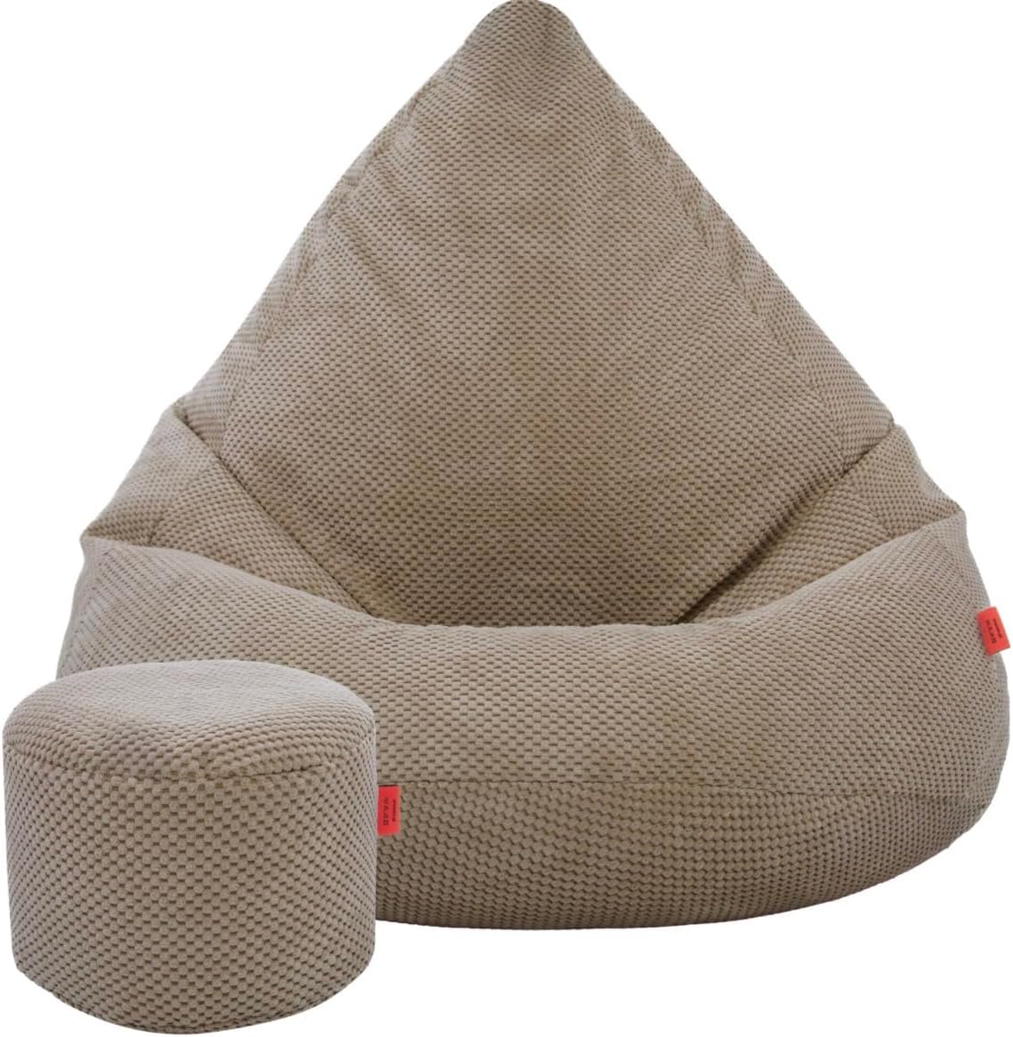 Pouf a sacco Slevobox, 95 × 95 × 120 cm, con poggiapiedi, per soggiorno, Bean Bag per Adulti e Bambini