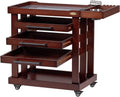 Carrello portaoggetti MEEDEN, 3 cassetti, Noce, legno