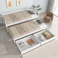 Lexiou Letto, 2 cassetti, singolo, matrimoniale, 200 × 90 cm, 190 × 90 cm, Bianco, legno, MDF, con ruote, per camera da letto