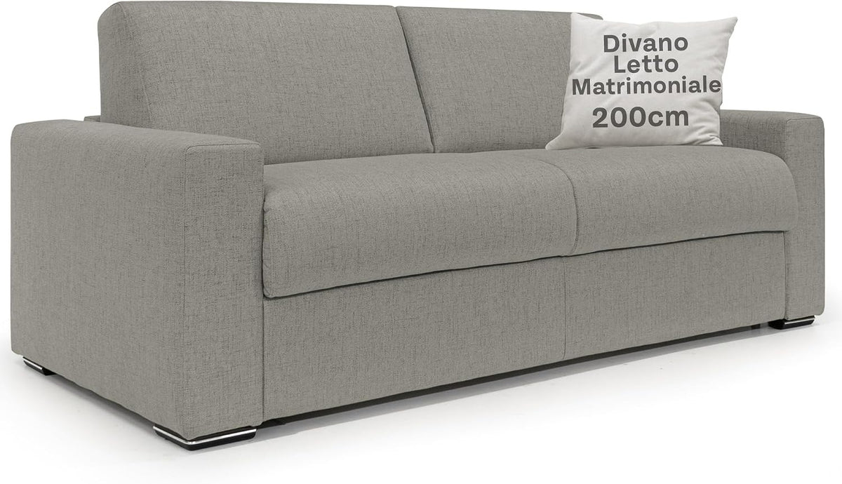 Divano letto Divani.Store, matrimoniale, 140 × 197 cm, tessuto, materasso incluso, per soggiorno