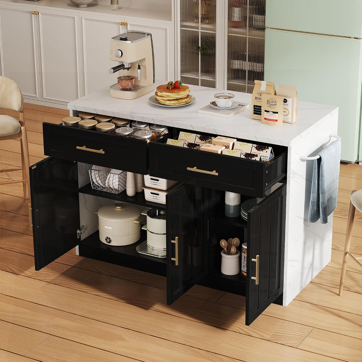 Tavolo da bar, Nero, 120 × 60 × 91 cm, metallo, regolabile, con porta USB, per sala da pranzo e cucina