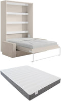 Letto Vente-unique RAPILI, 160 × 200 cm, apertura verticale, materasso incluso, Beige, per camera da letto