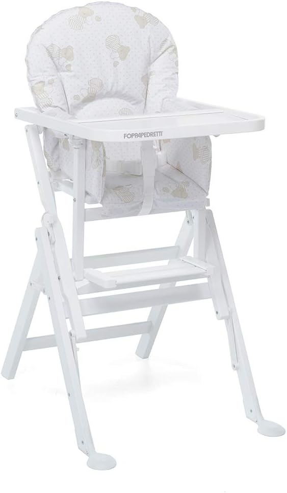 Seggiolone Foppapedretti, 70 × 18 × 54 cm, legno, Bianco, regolabile, con poggiapiedi