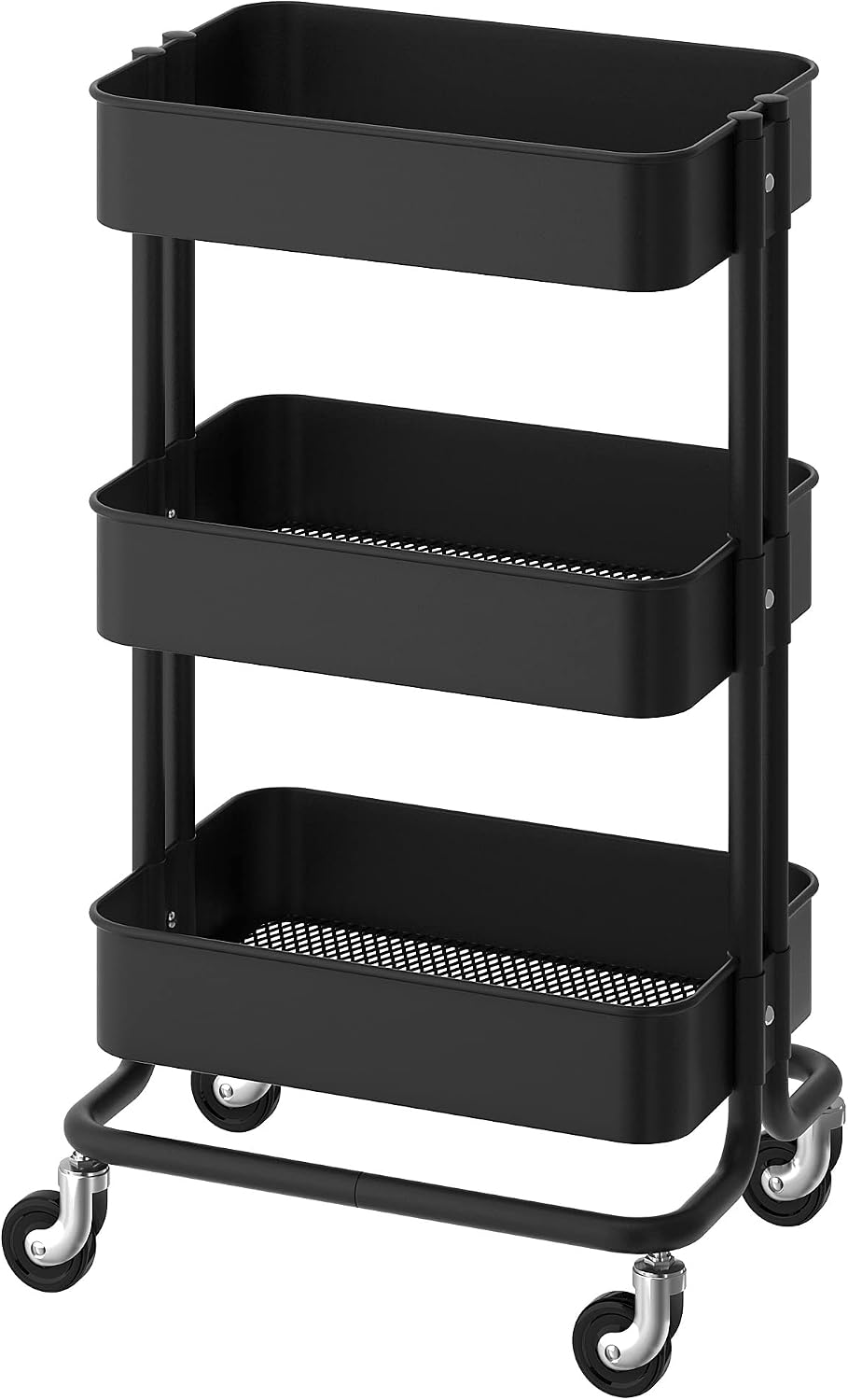 Carrello portaoggetti Ikea, 35 × 45 × 78 cm, Nero, regolabile