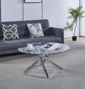 Hallowood Furniture Tavolino, metallo, vetro, per soggiorno