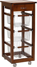 Carrello da cucina Liberoshopping, 23 × 29 × 6 cm, 22,5 × 34 × 14 cm, Noce, legno, per giardino e terrazzo