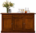 mobili2g Credenza, 3 cassetti, Noce, legno, per soggiorno