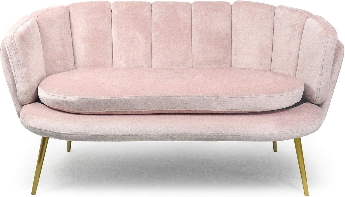 Divano Menzzo, 138 × 76 × 80 cm, legno, tessuto, Rosa, trasformabile, per soggiorno