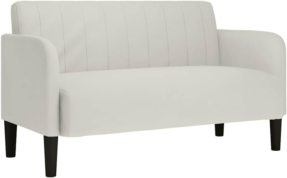 vidaXL Divano, 109 cm, Crema, velluto, per soggiorno