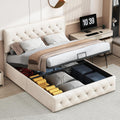 Letto contenitore JiaOyu, matrimoniale, una piazza e mezza, 160 × 200cm, velluto, tessuto, con contenitore, regolabile, con rete a doghe, imbottito