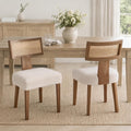 Set di sedie da pranzo chairus, Naturale, 2 sedie, legno, rattan, per sala da pranzo e cucina