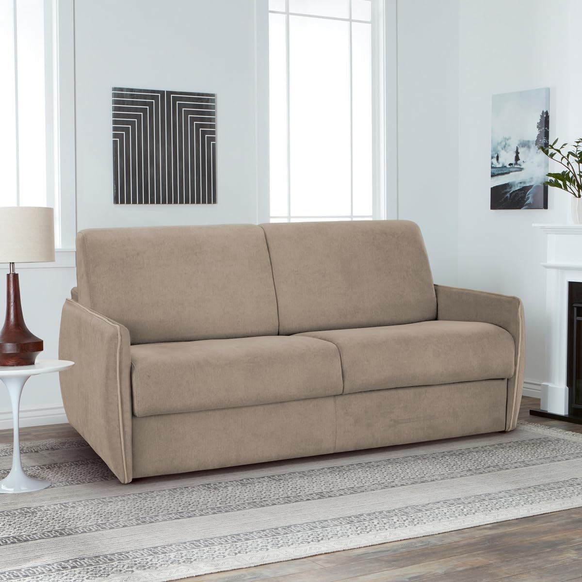 Divano letto Mondo Sofa Group, 3 posti, 140 × 190 cm, legno, metallo, con funzione letto, con braccioli, sfoderabile, per soggiorno