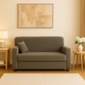 Divano Dmora, 2 posti, tessuto, Grigio, con braccioli, imbottito, per soggiorno, 125x73h85 cm